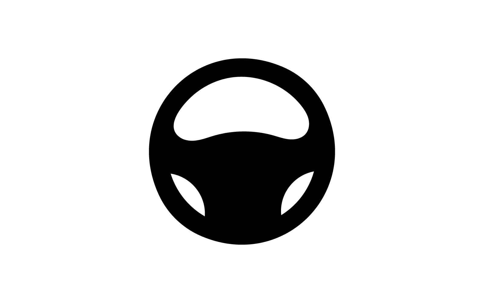 Diseño plano del vector del logotipo del icono del volante