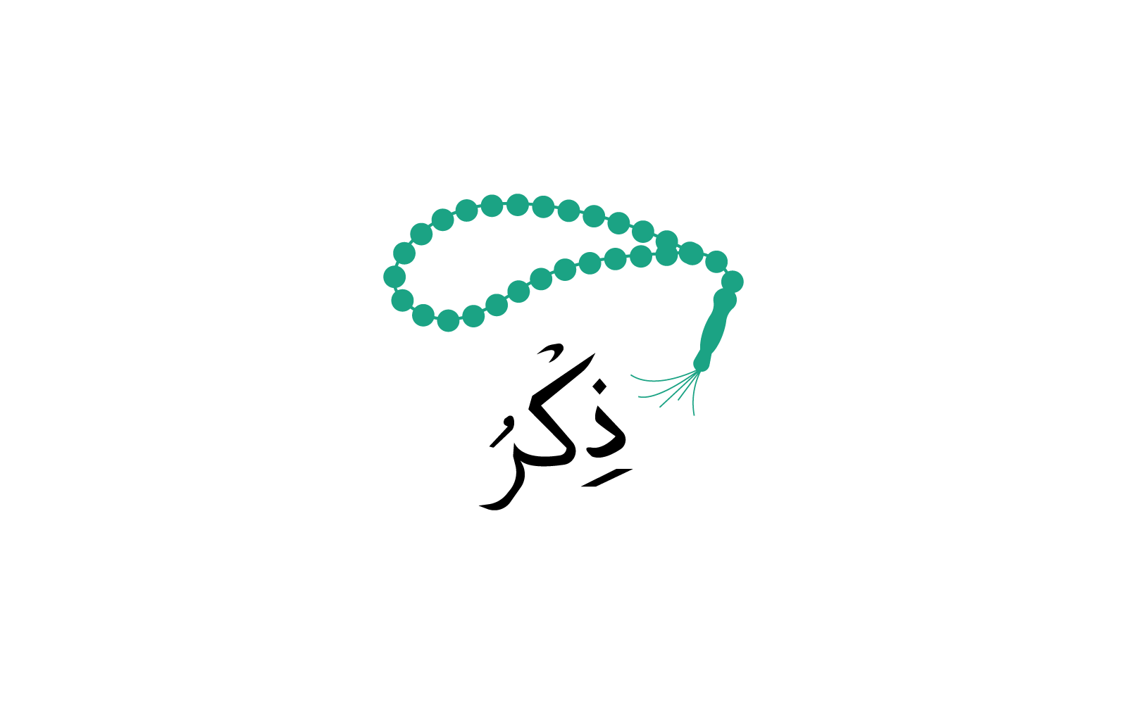 islamic prayer beads logo illustration vector template