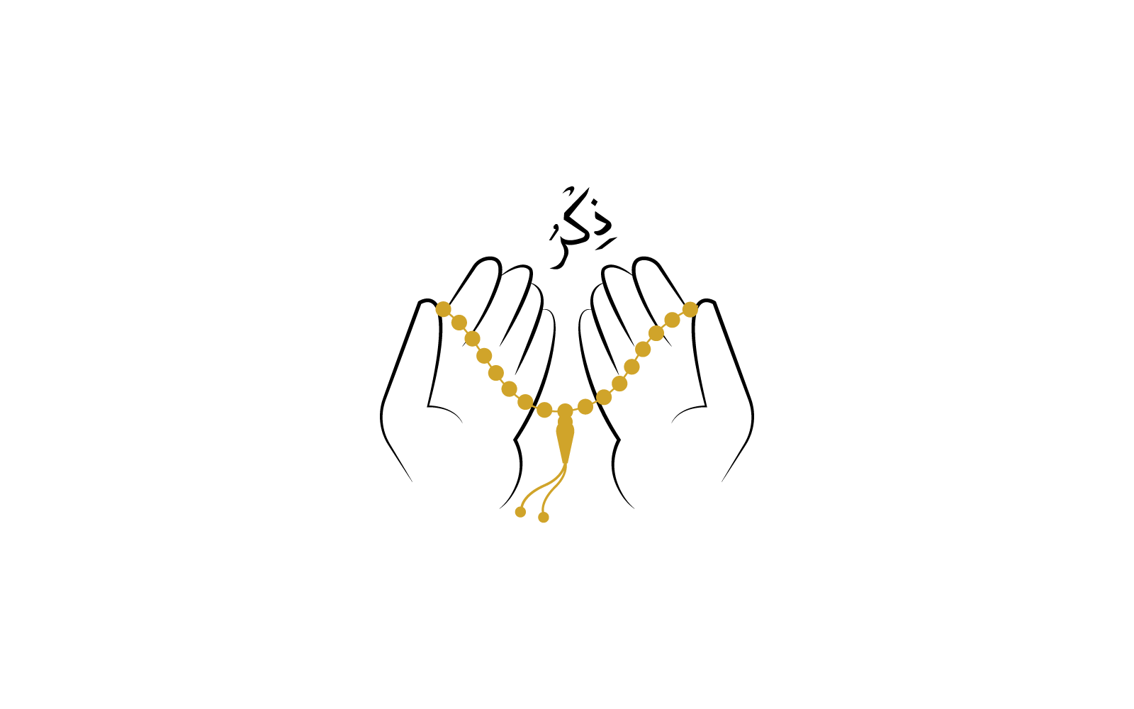 islamic prayer beads logo vector template