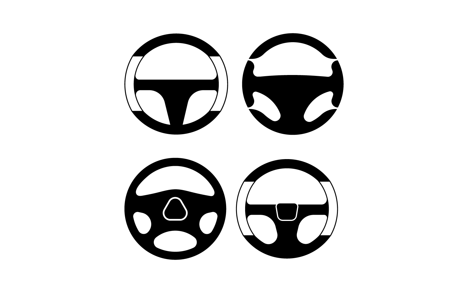 Lenkrad-Logo-Symbol-Illustration, flaches Design