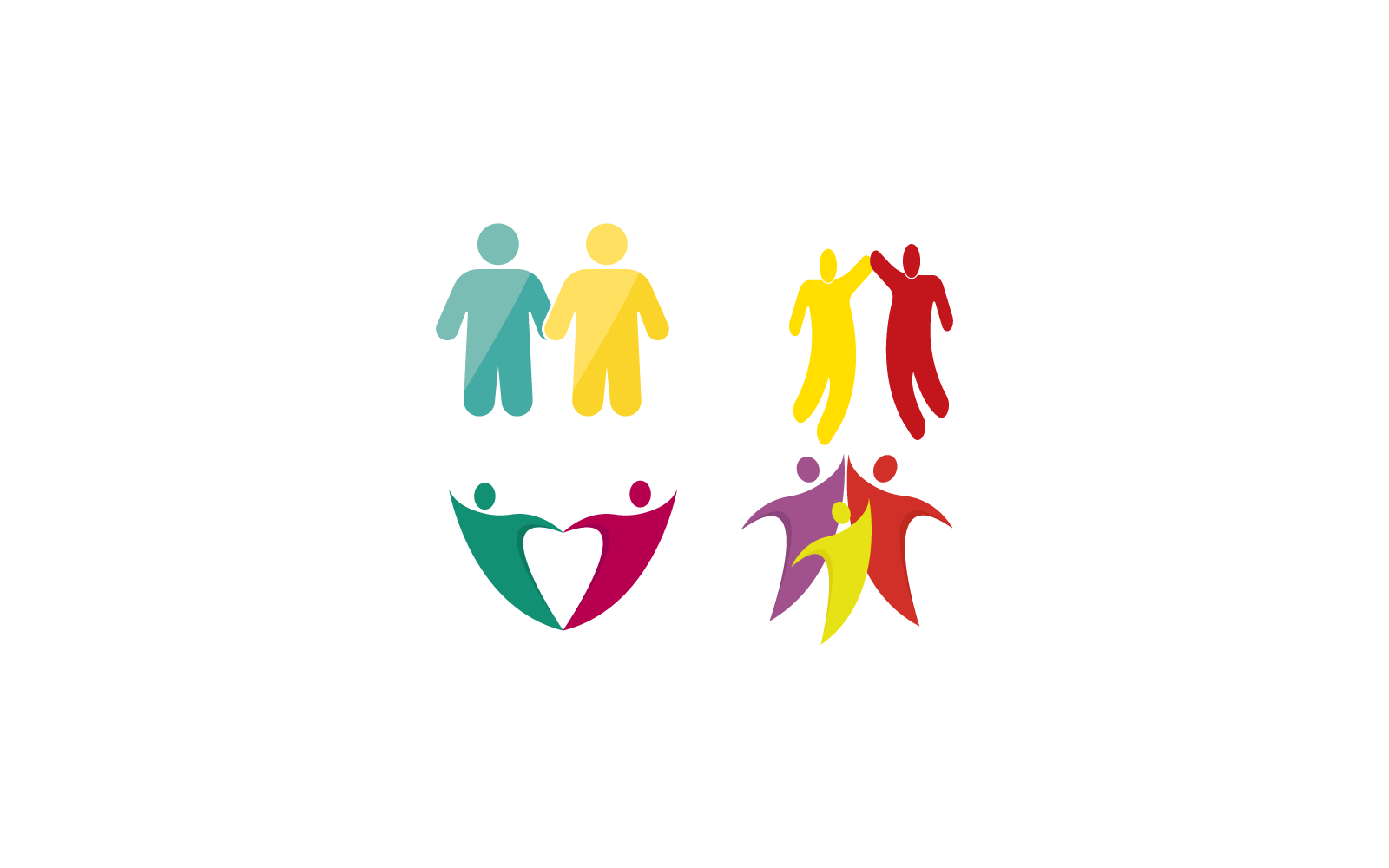 Logotipo de vetor de ilustração de design de cuidados comunitários