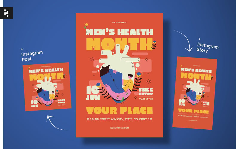 Orange Men's Health Month Flyer Corporate Identity