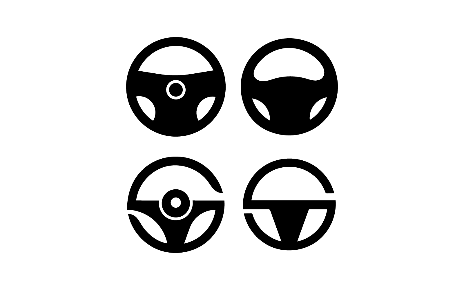 Steering wheel logo illustration icon template