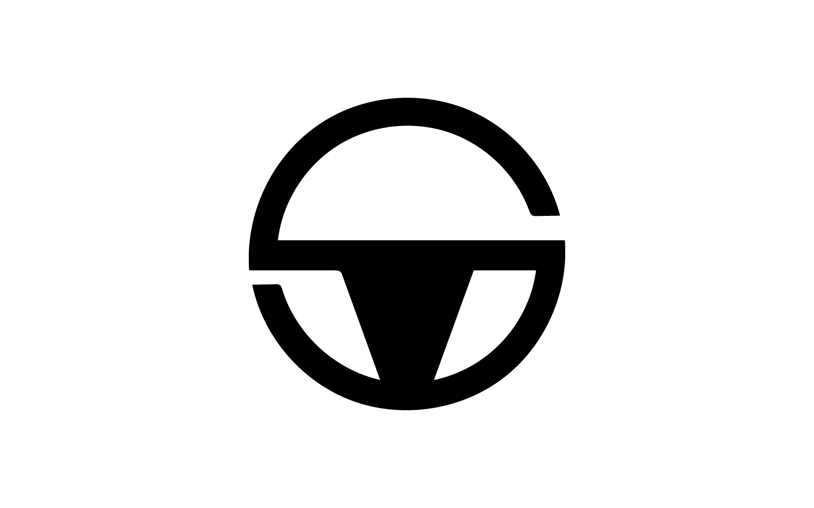 Steering wheel logo vector icon template