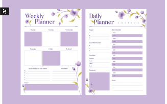 White Purple Weekly Daily Planner