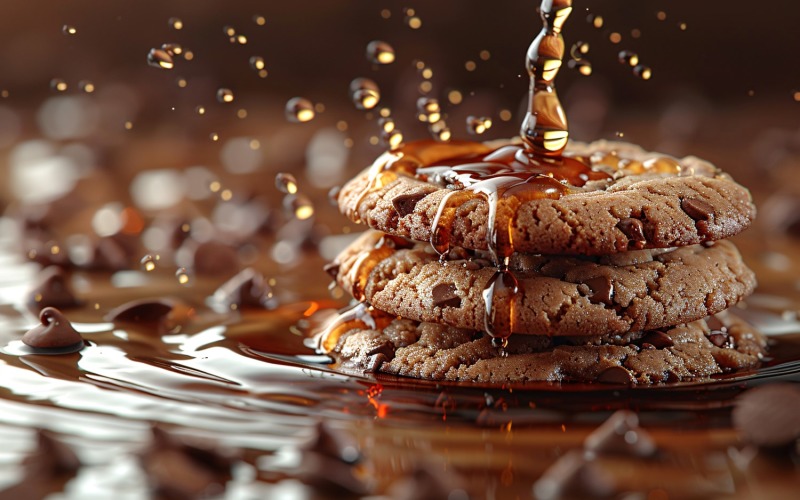 Cookies with chocolate chips Heap and oil 62 Illustration