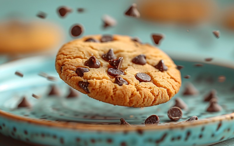 Floating Cookie Flying Chocolate chip cookies 29 Illustration