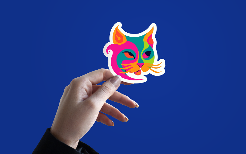 Cat Sticker Illustration 2-0647-23