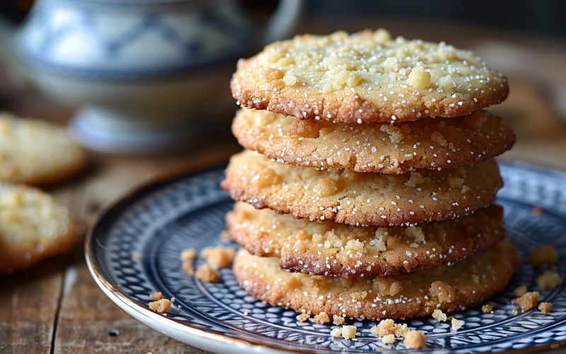 Chocolate chip cookies on a plate 127 Illustration