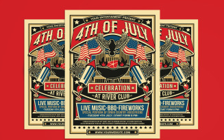 4th of July Celebration Flyer Poster Template