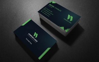 Modern Corporate Design Dark Green Business card template Ready To Print