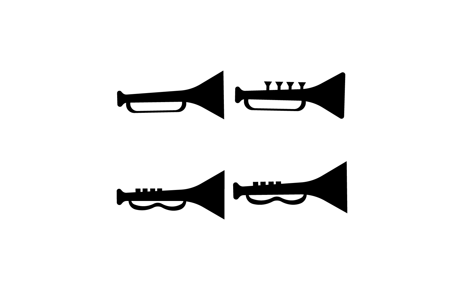 plantilla vectorial de diseño de ilustración de logotipo de trompeta