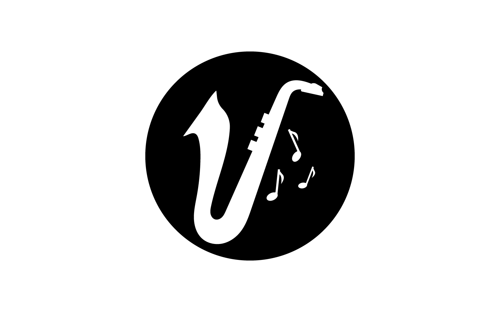 saxofone logotipo ícone vector design plano