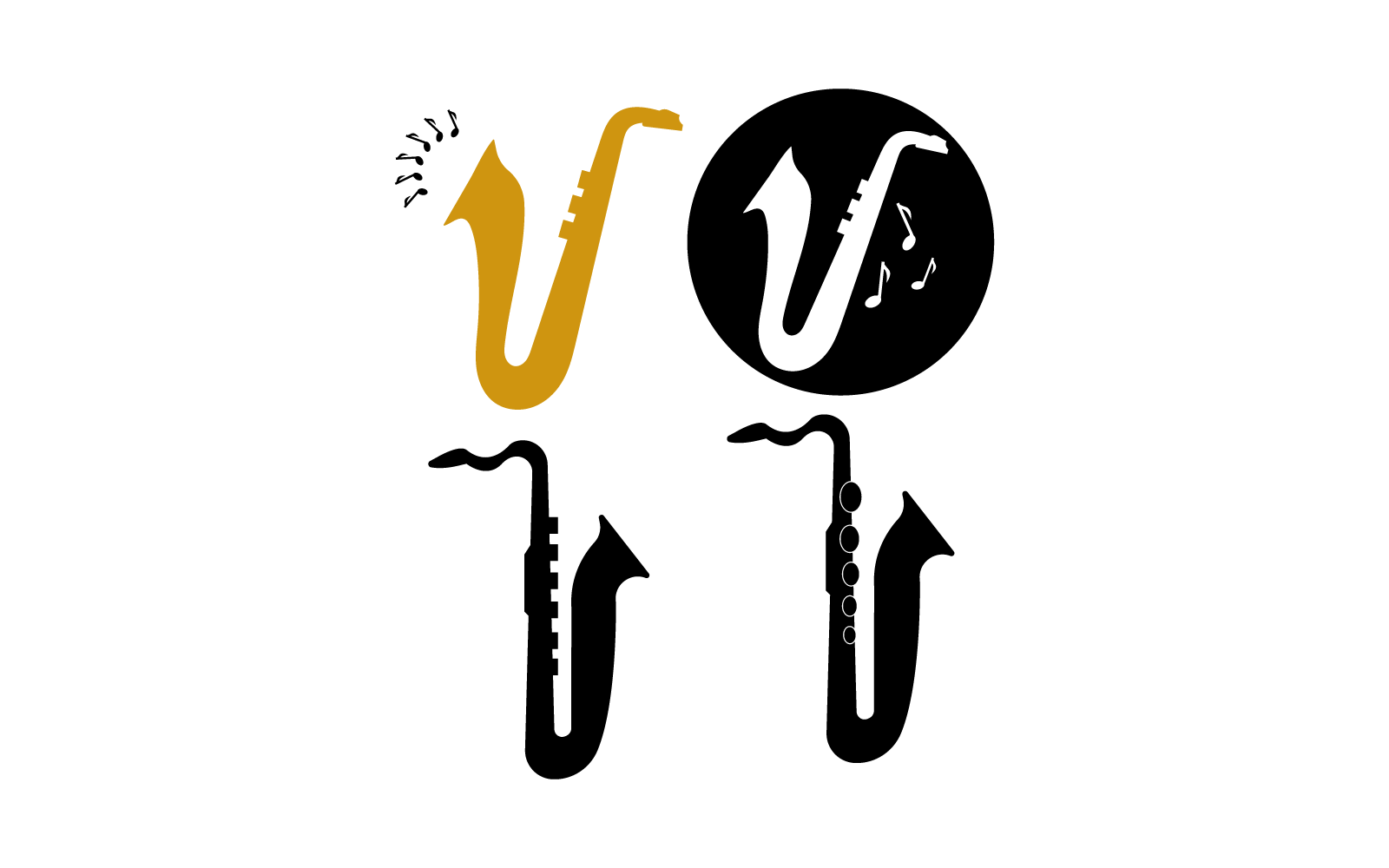 saxophone logo icon illustration design template