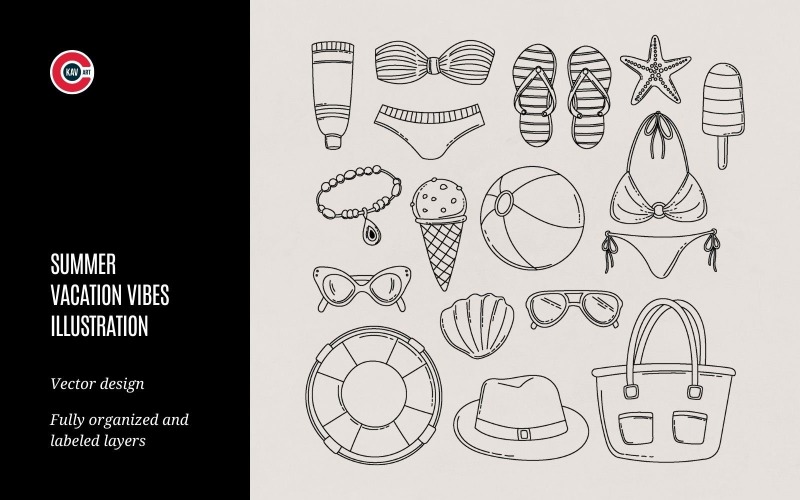 Summer Vacation Vibes Vector Illustration