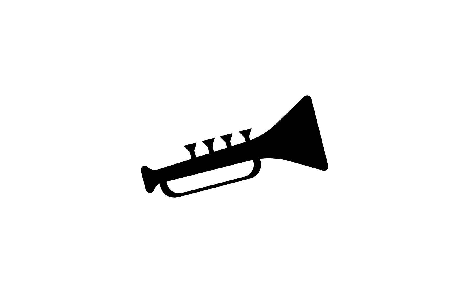 trumpet logo design vector icon template