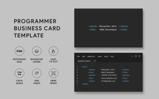 Web Developer Business Card Template 02