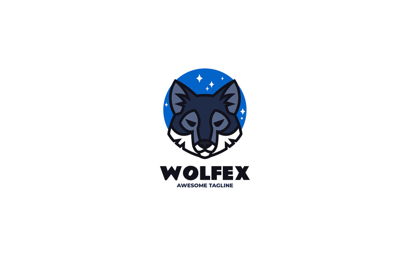 Wolf Simple Mascot Logo 5 Logo Template