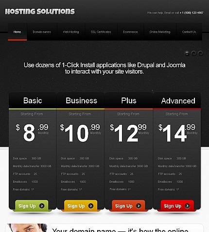 Hosting Premium Facebook HTML CMS Template Big Screenshot Hosting Facebook HTML CMS Template Facebook Screenshot