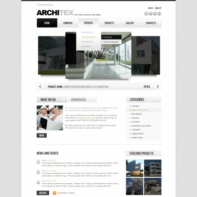 Plantilla Web #42322 para Sitio de  para Sitio de Arquitectura