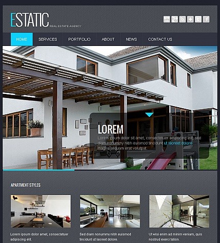 Real Estate Agency Premium Facebook HTML CMS Template Big Screenshot Real Estate Agency Facebook HTML CMS Template Facebook Screenshot