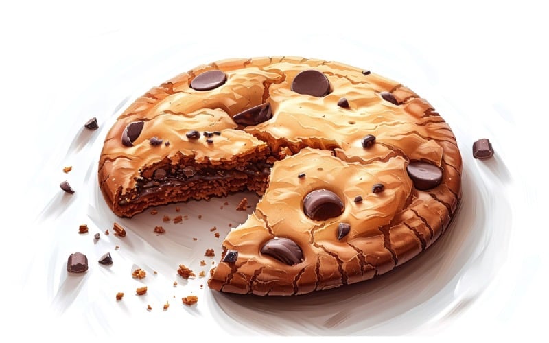 Chips Chocolate chip cookies and crumbs 186 Illustration