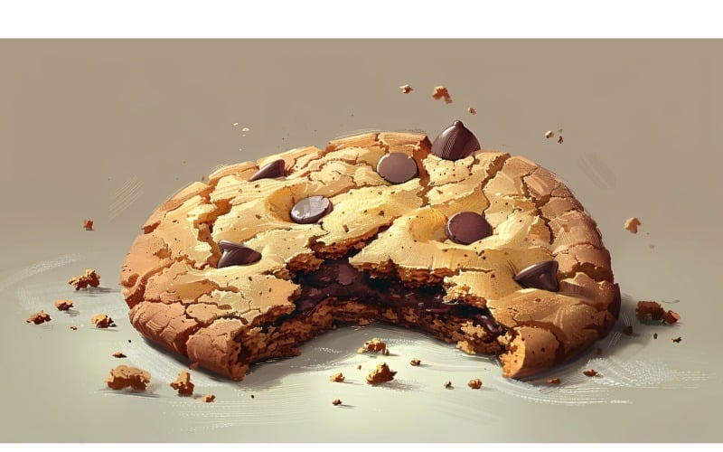 Chips Chocolate chip cookies and crumbs 193 Illustration
