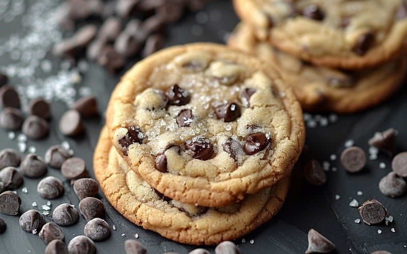 Cookies with chocolate chips Heap 146 Illustration