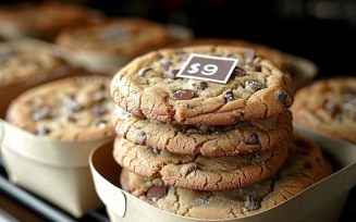 Cookies with chocolate chips Heap in box 178