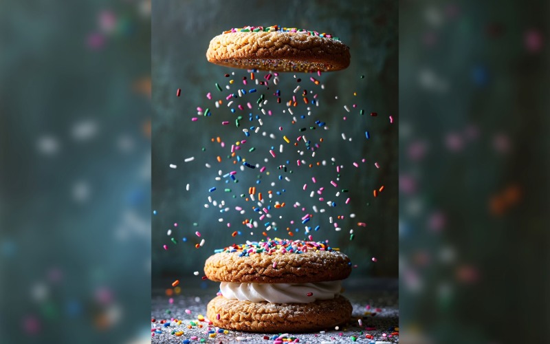 Chocolate chip cookies with multi colour sprinkle 27 Illustration