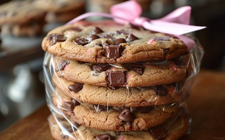 Chocolate chips cookies on baking paper 244