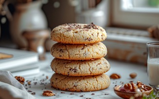 White Cookies with chocolate chips Cookies Heap 238