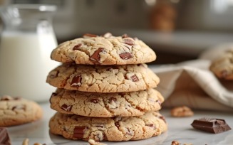 White Cookies with chocolate chips Cookies Heap 243