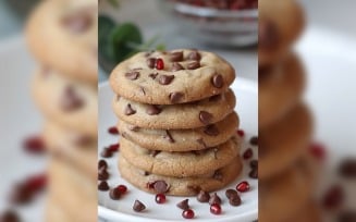 Chocolate chip cookies on a plate 93