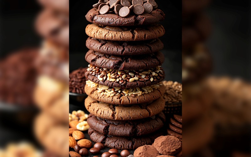 Cookies with chocolate chips Heap 56 Illustration