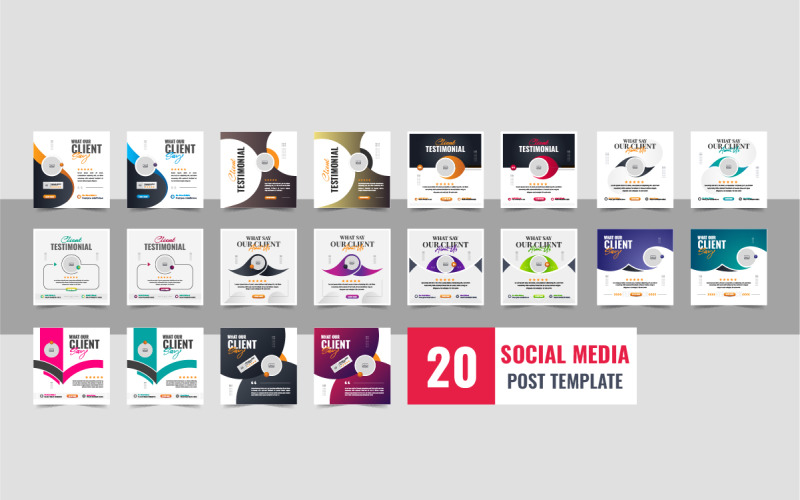 Customer feedback or client testimonial social media post bundle Corporate Identity