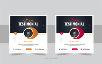 Customer feedback or client testimonial social media post design template