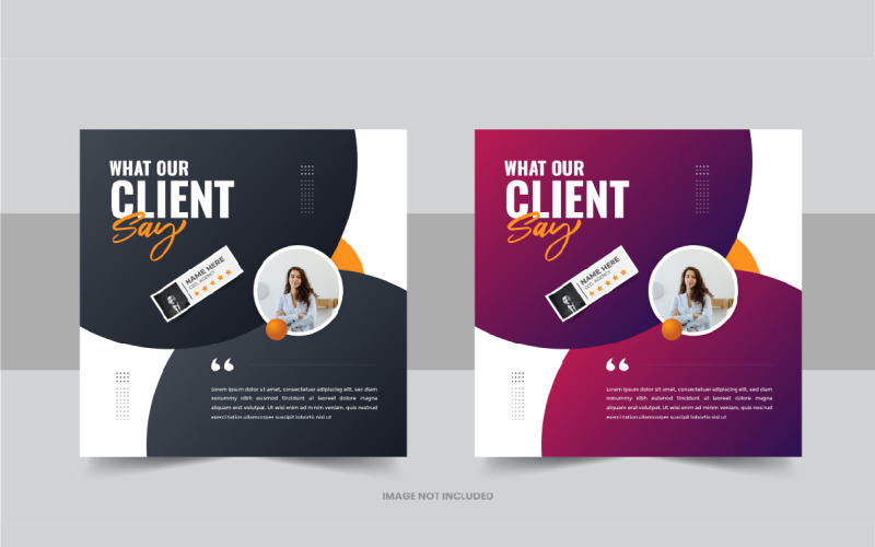 Customer feedback or client testimonial social media post template Corporate Identity