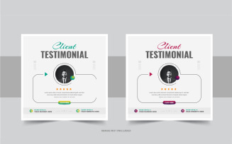 Customer feedback or client testimonial social media post