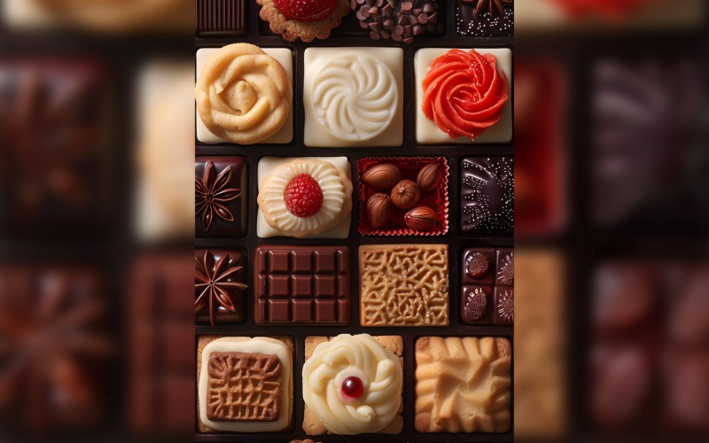 Different Chocolate chip cookies collage 88 Illustration