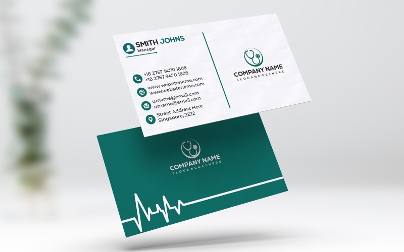Enhance Your Medical Company with Sophisticated Business Card Templates Logo Template