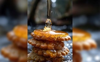 Floating Chocolate chip cookies with oil splashes 57