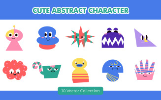Cute Abstract Character Illustration Set