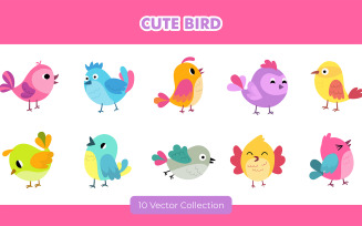 Cute Bird Illustration Set