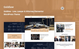 Goldlaw Law, Lawyer & Attorney Elementor WordPress Theme