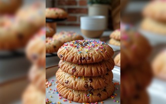 Chocolate chip cookies with multi colour sprinkle 167