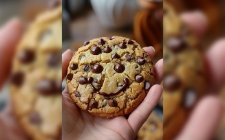 Cookies with chocolate chips in a hand 151