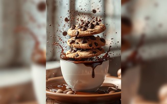 Cookies with chocolate chips in bowl 143