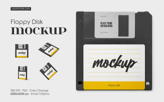 Floppy Disk Mockup PSD Set