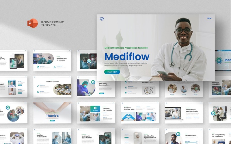 Mediflow - Medical & Healthcare Powerpoint Template PowerPoint Template